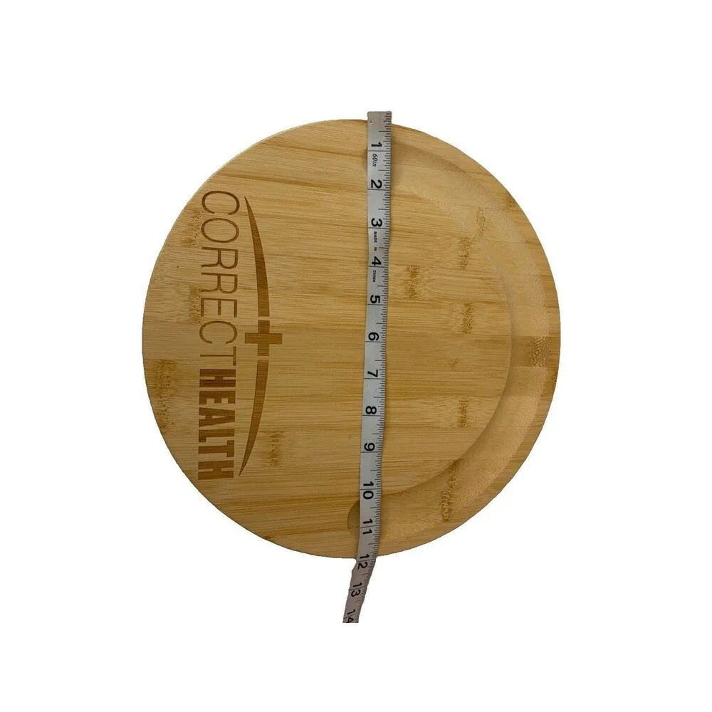 Correct Health Bamboo Charcuterie Cheese Board Set 6 Knives Round 12”